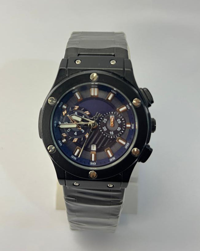 Bold Black Chrono Watch
