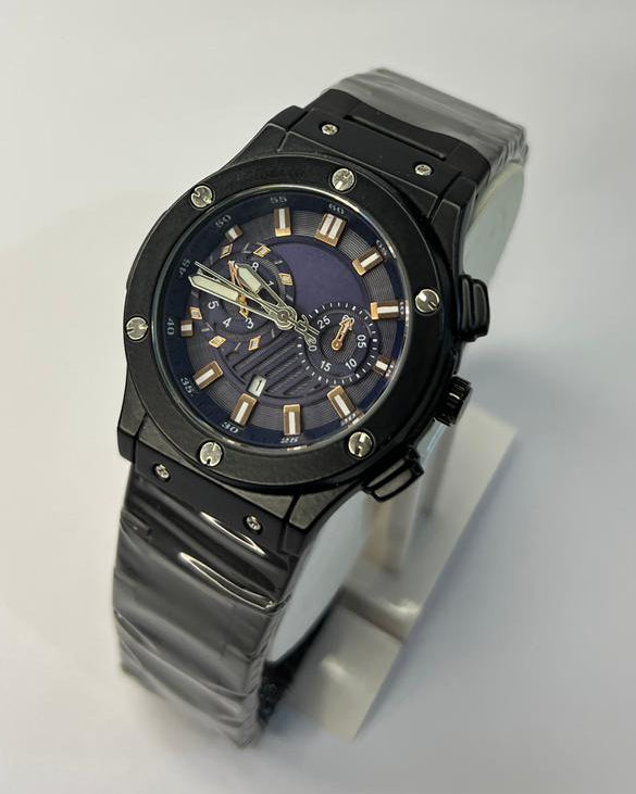 Bold Black Chrono Watch