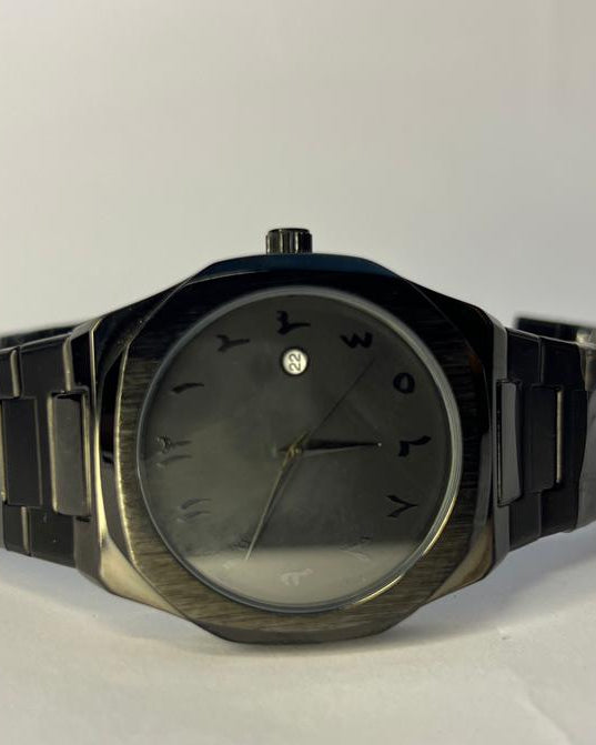 Arabic Black Steel Watch