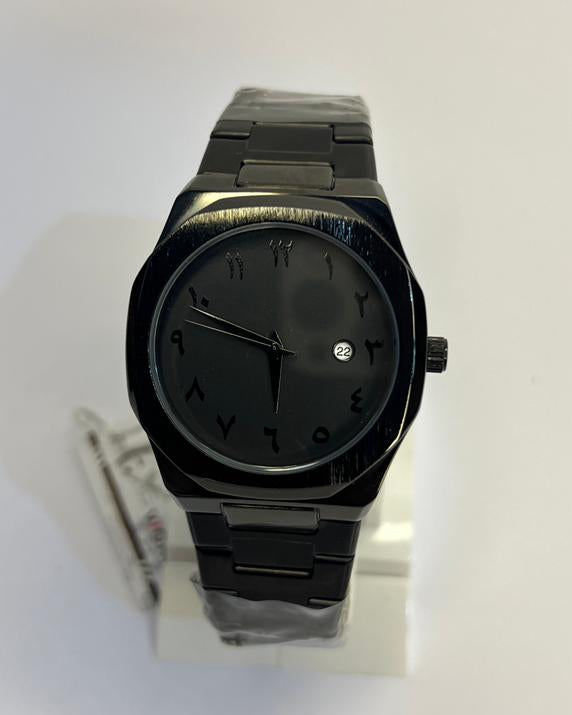 Arabic Black Steel Watch