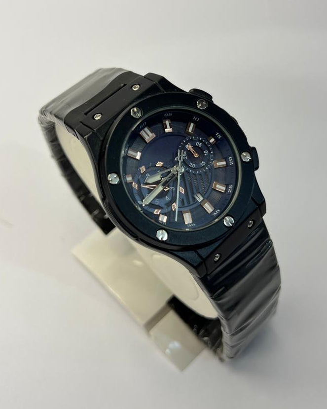 Bold Black Chrono Watch