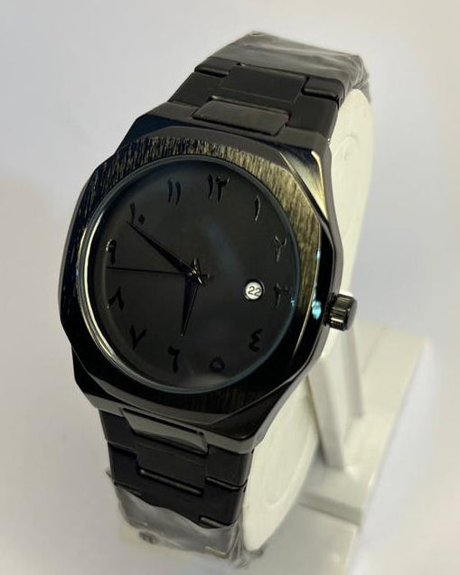 Arabic Black Steel Watch